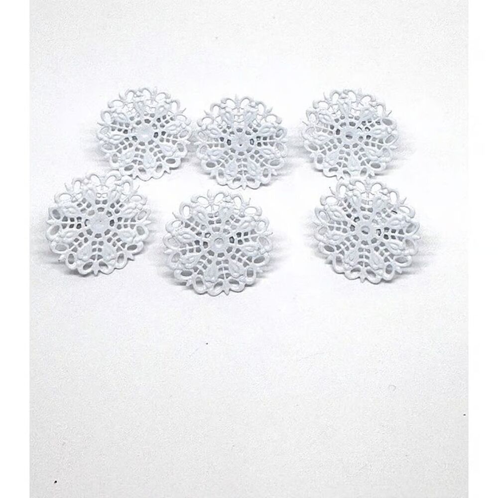 6pcs Beads for Jewelry #20812 White DIY Adjustable Ring Blank